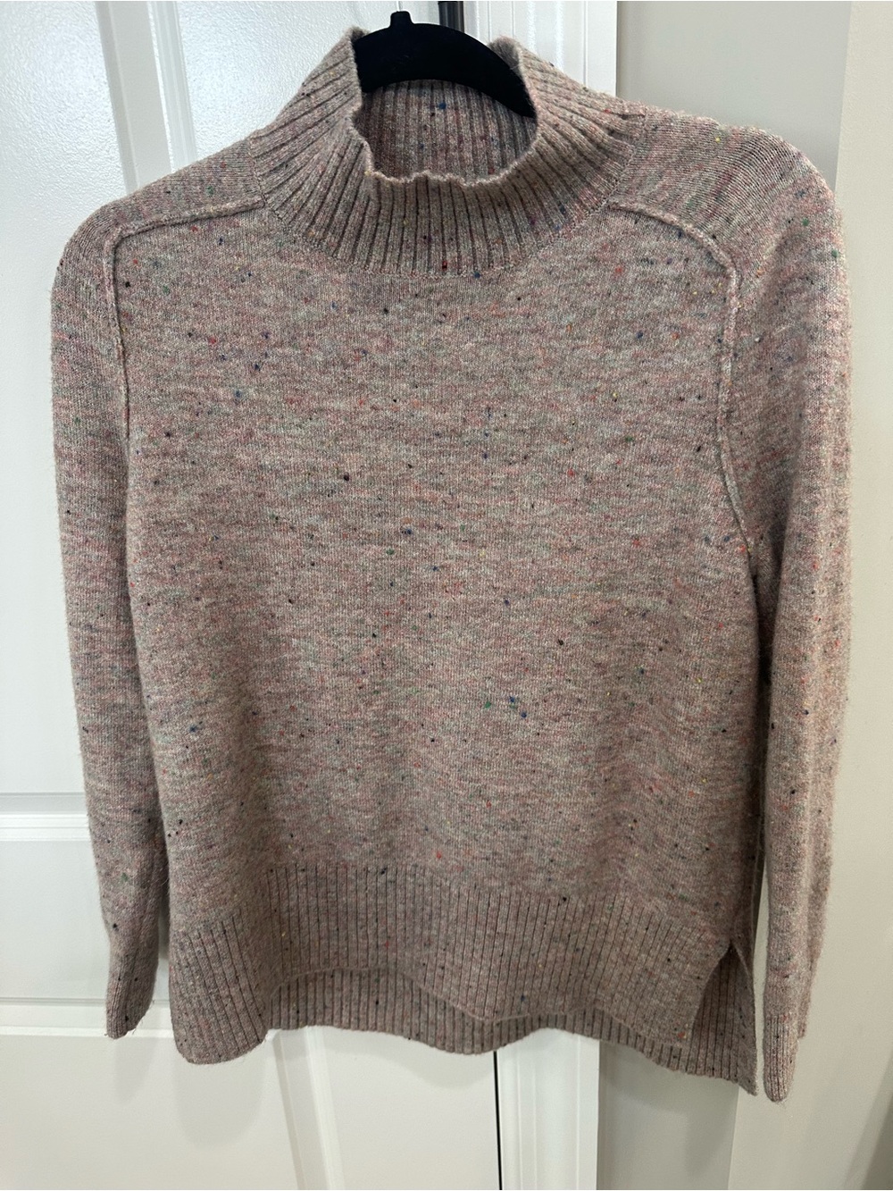 LOFT Speckled Blush Mock Neck Sweater
